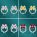 Wholesale bow silver plated red stud earrings JDC-ES-BZ004 Earrings 标志 Wholesale Jewelry JoyasDeChina Joyas De China