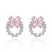 Wholesale bow silver plated red stud earrings JDC-ES-BZ004 Earrings 标志 Powder Wholesale Jewelry JoyasDeChina Joyas De China