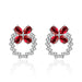 Wholesale bow silver plated red stud earrings JDC-ES-BZ004 Earrings 标志 Red Wholesale Jewelry JoyasDeChina Joyas De China
