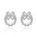 Wholesale bow silver plated red stud earrings JDC-ES-BZ004 Earrings 标志 White Wholesale Jewelry JoyasDeChina Joyas De China