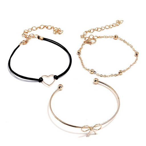 Bulk Jewelry Wholesale Bracelet alloy gold bow heart JDC-BT-e040 Wholesale factory from China YIWU China