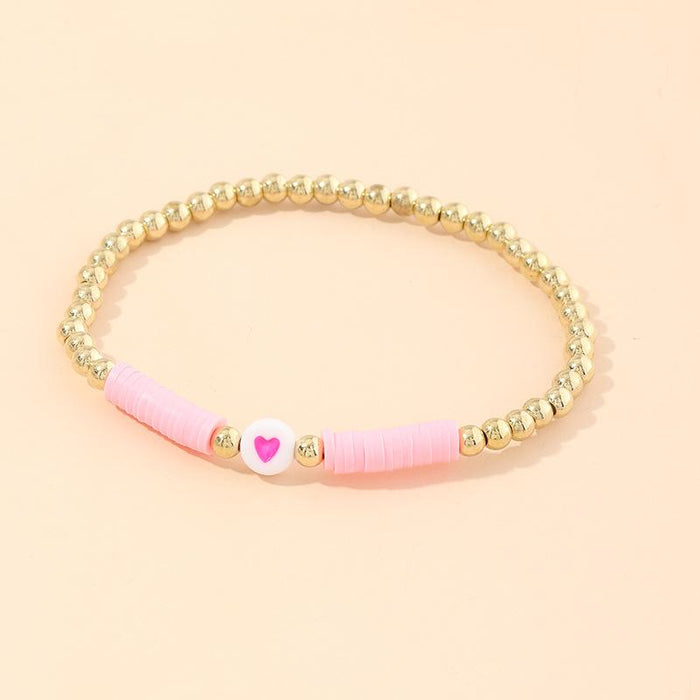 Bulk Jewelry Wholesale bracelet color soft clay love beads JDC-BT-e077 Wholesale factory from China YIWU China