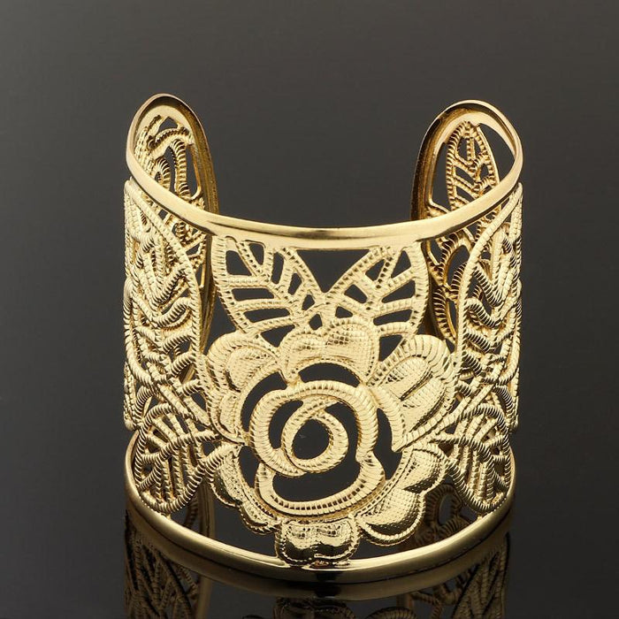 Bulk Jewelry Wholesale bracelet gold alloy hollow rose JDC-BT-e034 Wholesale factory from China YIWU China