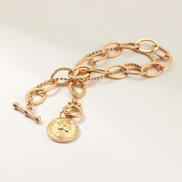 Bulk Jewelry Wholesale bracelet gold alloy oval metal portrait JDC-BT-e061 Wholesale factory from China YIWU China