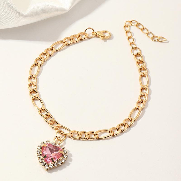 Bulk Jewelry Wholesale bracelet gold love zircon peach heart JDC-BT-e0121 Wholesale factory from China YIWU China