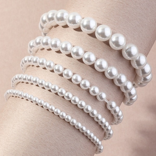 Bulk Jewelry Wholesale bracelet white pearl elastic string bracelet JDC-BT-e127 Wholesale factory from China YIWU China