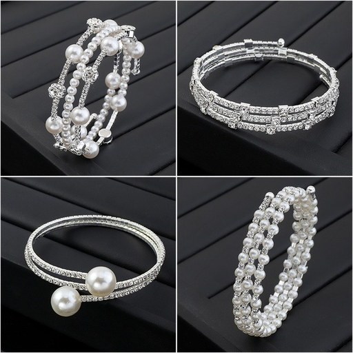 Bulk Jewelry Wholesale bracelet white rhinestone pearl multilayer JDC-BT-e0109 Wholesale factory from China YIWU China