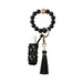 Wholesale Braided Hand Sanitizer Bag Silicone Beaded Keychain Wristlet MOQ≥2 JDC-KC-JM007 Keychains 杰米 MOQ2 black K68317 Wholesale Jewelry JoyasDeChina Joyas De China