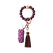 Wholesale Braided Hand Sanitizer Bag Silicone Beaded Keychain Wristlet MOQ≥2 JDC-KC-JM007 Keychains 杰米 MOQ2 purple K68317 Wholesale Jewelry JoyasDeChina Joyas De China