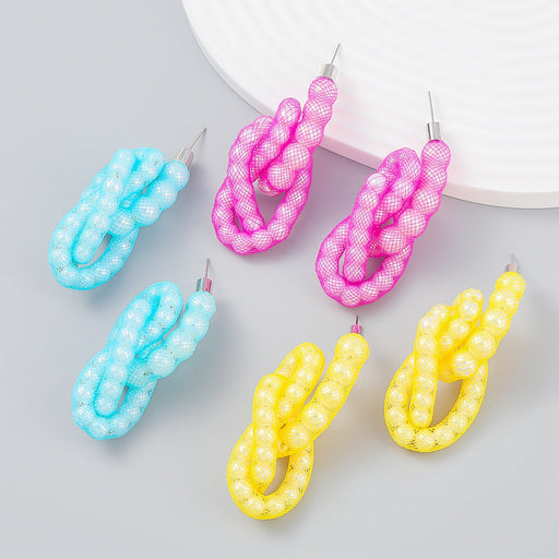 Wholesale Braided Imitation Pearl Alloy Earrings JDC-ES-JL955 Earrings 氿乐 Wholesale Jewelry JoyasDeChina Joyas De China