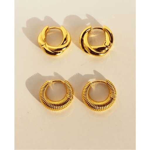 Wholesale Brass Gold Plated Simple ins Hong Kong Style Spiral Croissant Small Earrings JDC-ES-BaoLi003 Earrings 宝莉 Wholesale Jewelry JoyasDeChina Joyas De China