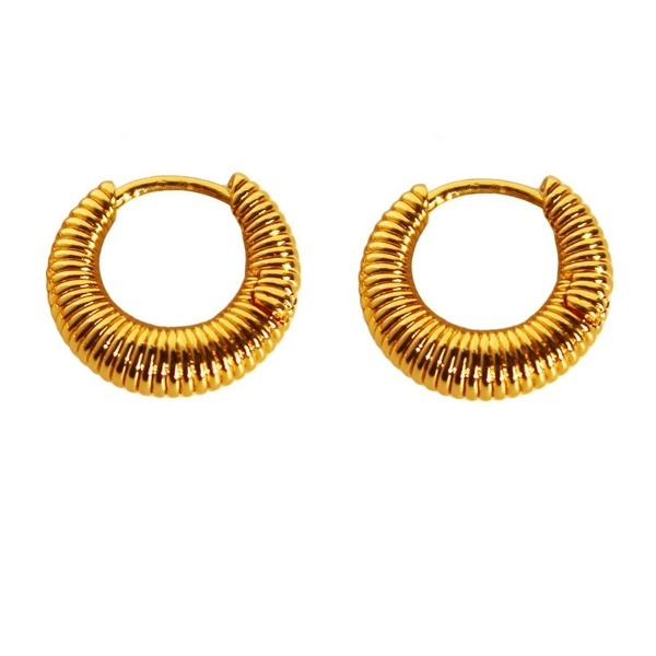 Wholesale Brass Gold Plated Simple ins Hong Kong Style Spiral Croissant Small Earrings JDC-ES-BaoLi003 Earrings 宝莉 Wholesale Jewelry JoyasDeChina Joyas De China