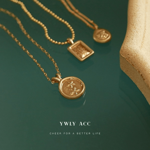 Wholesale Brass Old Craft Flower Embossed Tag Necklace JDC-NE-YWLY013 necklaces 丽轶 Wholesale Jewelry JoyasDeChina Joyas De China