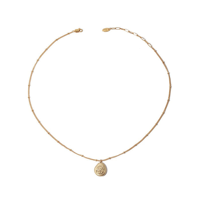 Wholesale Brass Old Craft Flower Embossed Tag Necklace JDC-NE-YWLY013 necklaces 丽轶 oval Wholesale Jewelry JoyasDeChina Joyas De China