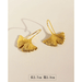 Wholesale Brass Plated Genuine Ginkgo Leaf Earrings JDC-ES-BaoLi006 Earrings 宝莉 Wholesale Jewelry JoyasDeChina Joyas De China