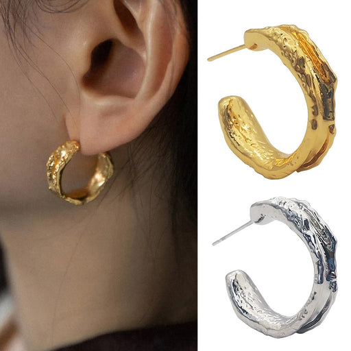 Wholesale Brass Plated White Steel Lava Earrings JDC-ES-Junf001 Earrings 军峰 Wholesale Jewelry JoyasDeChina Joyas De China