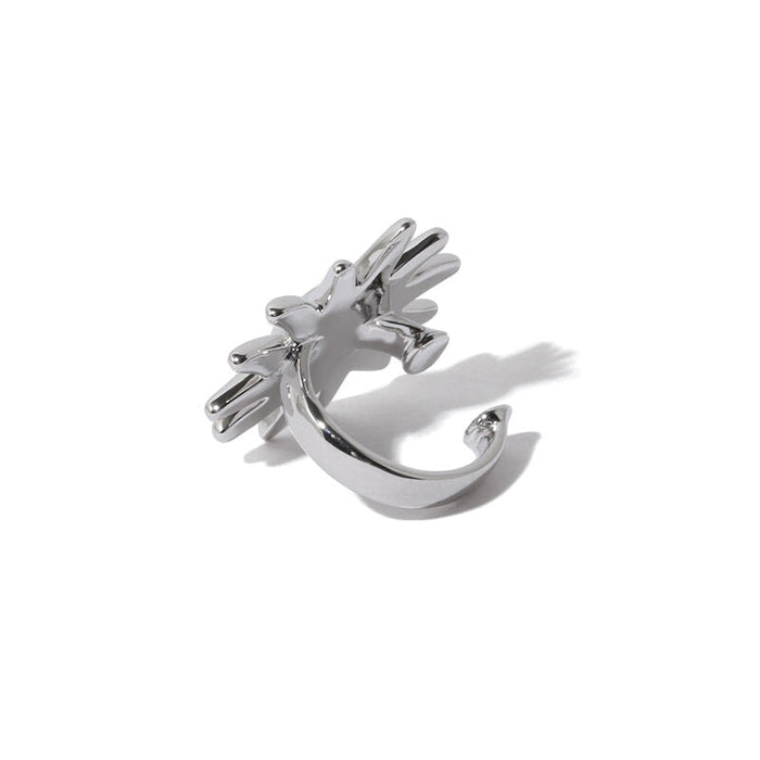 Wholesale Brass Two Color Stereo Small Sun Ear Clip JDC-ES-YWLY059 Earrings 丽轶 White gold Wholesale Jewelry JoyasDeChina Joyas De China