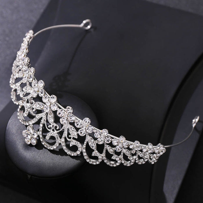 Wholesale Bridal Crown Flower Rhinestone Alloy Headband JDC-HD-ZuanG001 Headband 钻岗 Wholesale Jewelry JoyasDeChina Joyas De China