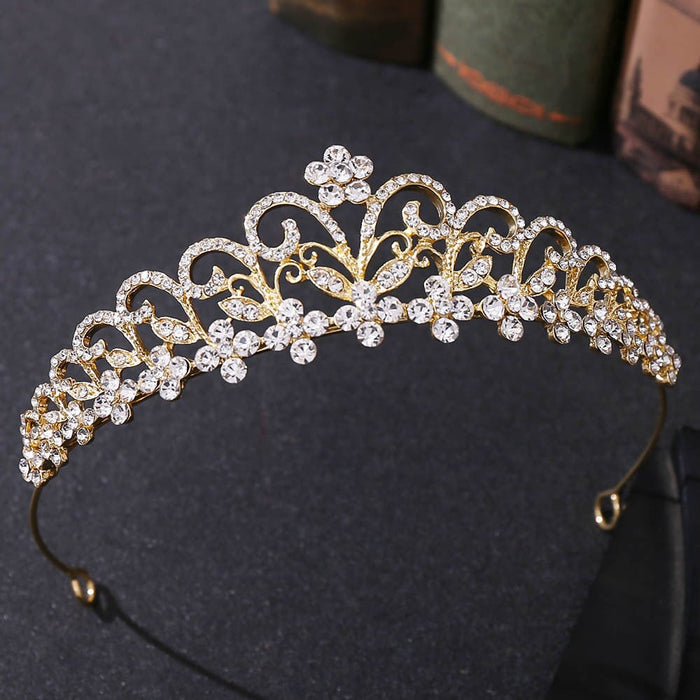 Wholesale Bridal Crown Flower Rhinestone Alloy Headband JDC-HD-ZuanG001 Headband 钻岗 Wholesale Jewelry JoyasDeChina Joyas De China