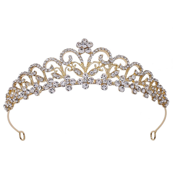 Wholesale Bridal Crown Flower Rhinestone Alloy Headband JDC-HD-ZuanG001 Headband 钻岗 Wholesale Jewelry JoyasDeChina Joyas De China