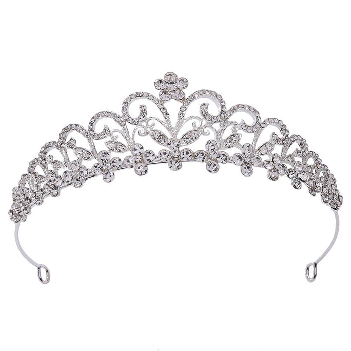 Wholesale Bridal Crown Flower Rhinestone Alloy Headband JDC-HD-ZuanG001 Headband 钻岗 Wholesale Jewelry JoyasDeChina Joyas De China
