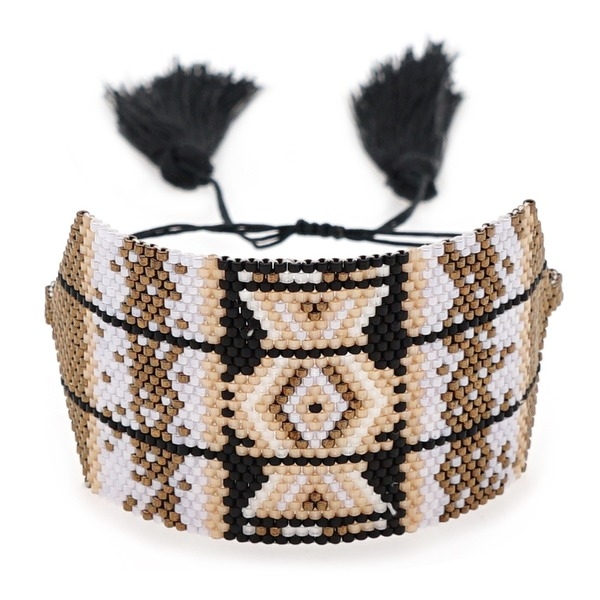 Bulk Jewelry Wholesale Brown geometric eye rice bead woven Bracelet JDC-gbh304 Wholesale factory from China YIWU China