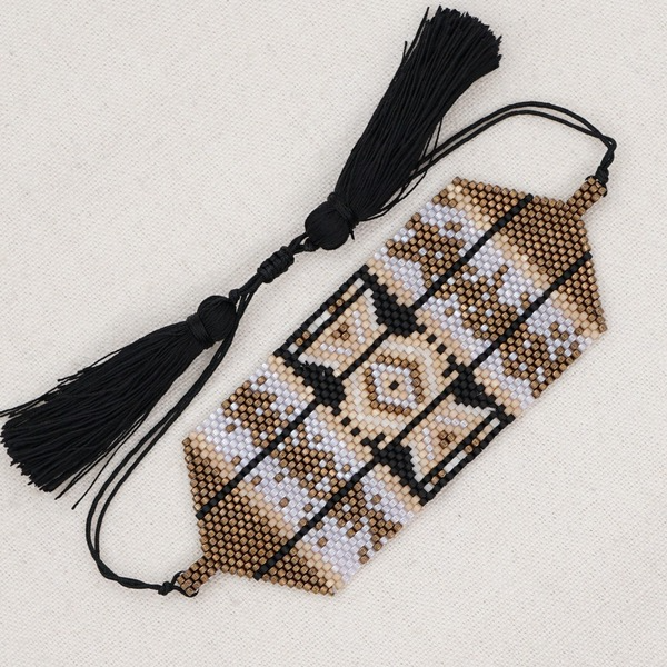 Bulk Jewelry Wholesale Brown geometric eye rice bead woven Bracelet JDC-gbh304 Wholesale factory from China YIWU China