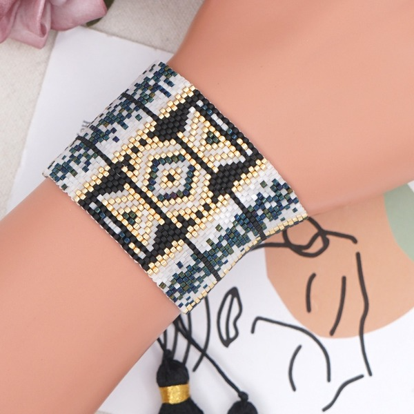 Bulk Jewelry Wholesale Brown geometric eye rice bead woven Bracelet JDC-gbh304 Wholesale factory from China YIWU China