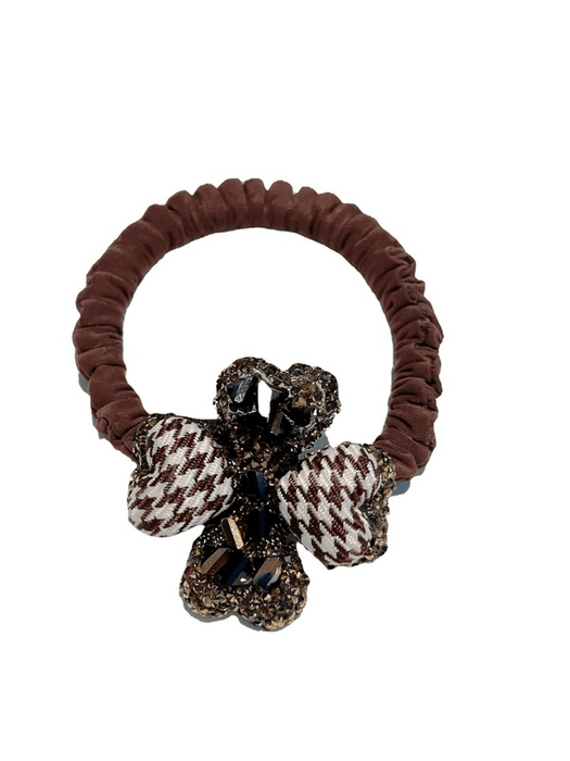 Wholesale brown leather band bow hair circle JDC-HS-GSMC021 Hair Scrunchies 曌彩 Wholesale Jewelry JoyasDeChina Joyas De China