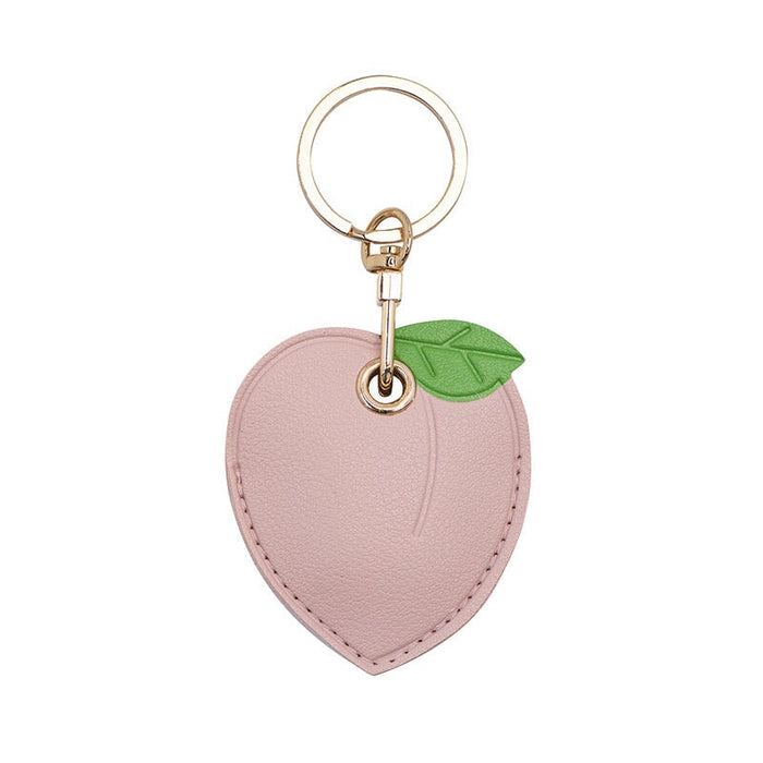 Wholesale brown leather keychain JDC-KC-Bam004 Keychains 捌门 Honey peach Wholesale Jewelry JoyasDeChina Joyas De China