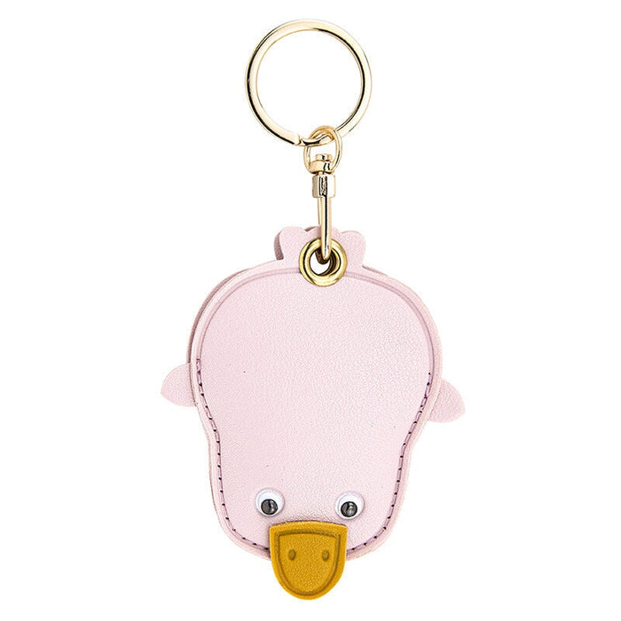 Wholesale brown leather keychain JDC-KC-Bam004 Keychains 捌门 LOOK3 access card cover-duck Wholesale Jewelry JoyasDeChina Joyas De China