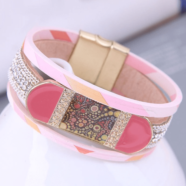 Wholesale Brown Leather Magnetic Bracelet JDC-BT-WY118 Bracelet 威扬 Wholesale Jewelry JoyasDeChina Joyas De China