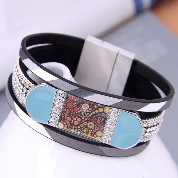 Wholesale Brown Leather Magnetic Bracelet JDC-BT-WY118 Bracelet 威扬 Wholesale Jewelry JoyasDeChina Joyas De China