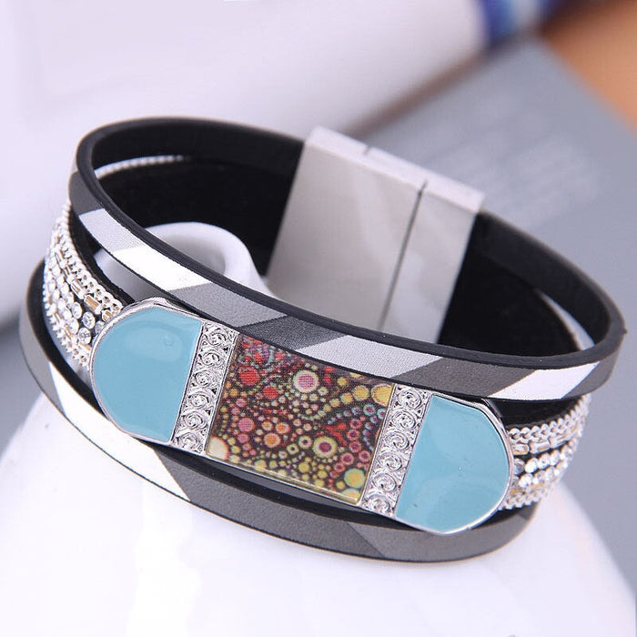 Wholesale Brown Leather Magnetic Bracelet JDC-BT-WY118 Bracelet 威扬 8# Wholesale Jewelry JoyasDeChina Joyas De China