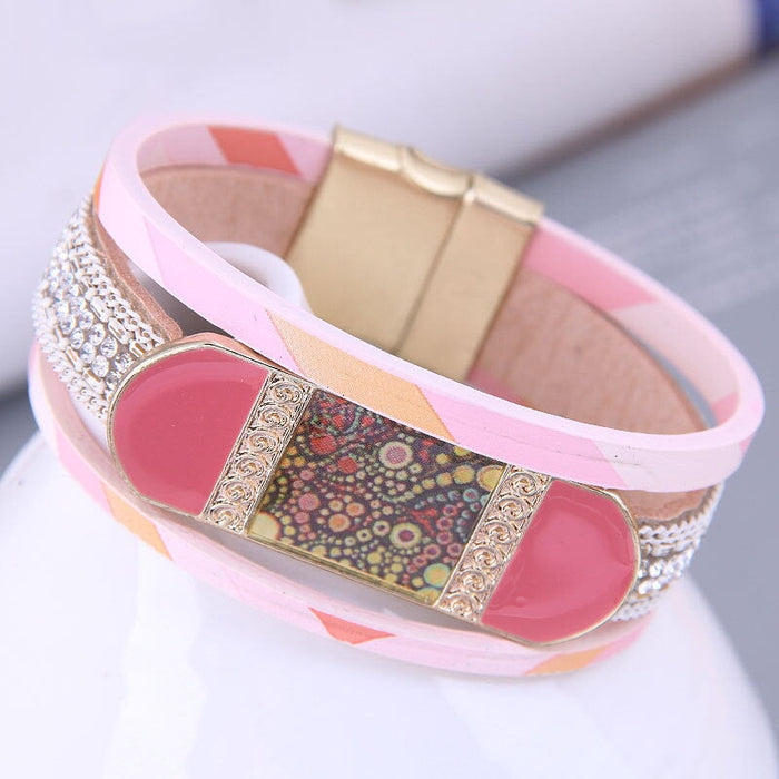 Wholesale Brown Leather Magnetic Bracelet JDC-BT-WY118 Bracelet 威扬 9# Wholesale Jewelry JoyasDeChina Joyas De China