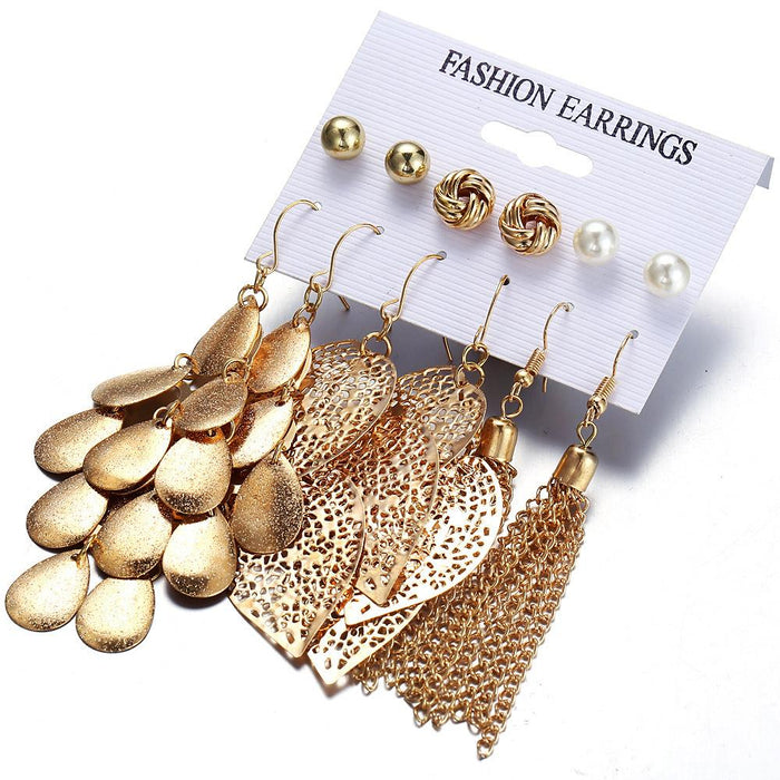 Bulk Jewelry Wholesale Brown Spotted Plastic Tassel Earring Set JDC-ES-F225 Wholesale factory from China YIWU China