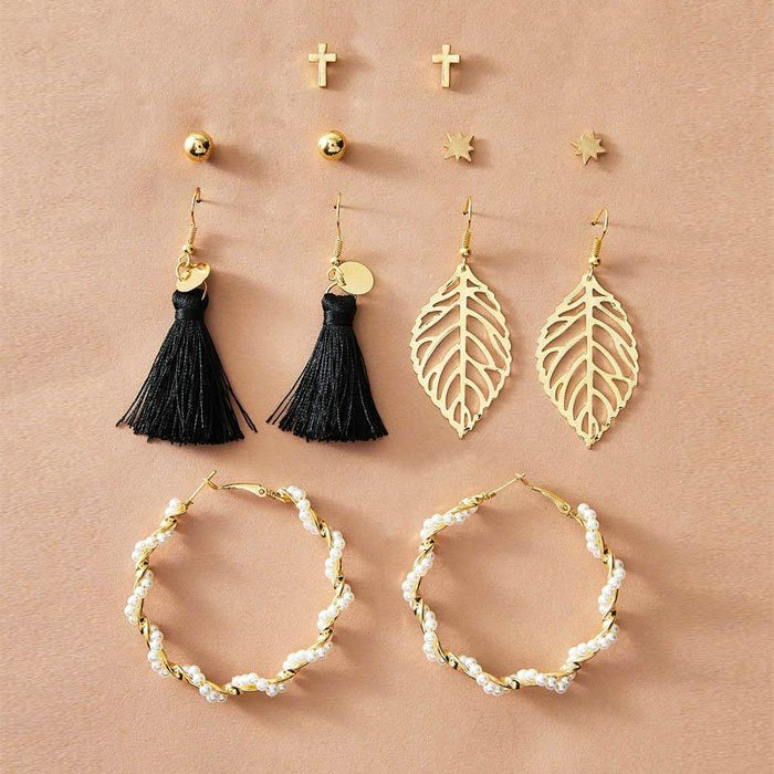 Bulk Jewelry Wholesale Brown Spotted Plastic Tassel Earring Set JDC-ES-F225 Wholesale factory from China YIWU China