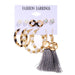 Bulk Jewelry Wholesale Brown Spotted Plastic Tassel Earring Set JDC-ES-F225 Wholesale factory from China YIWU China