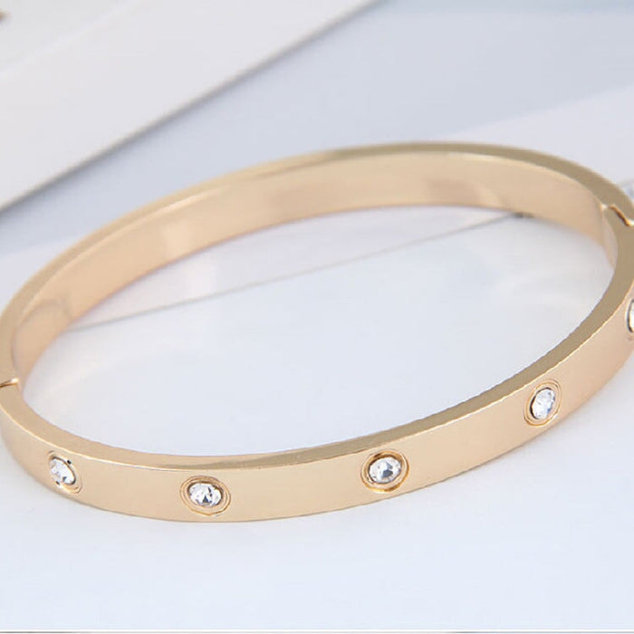 Wholesale Buckle Rhinestone Minimalist Plating Copper Bracelet (F) JDC-BT-DZL001 Bracelet 蝶之恋 Wholesale Jewelry JoyasDeChina Joyas De China