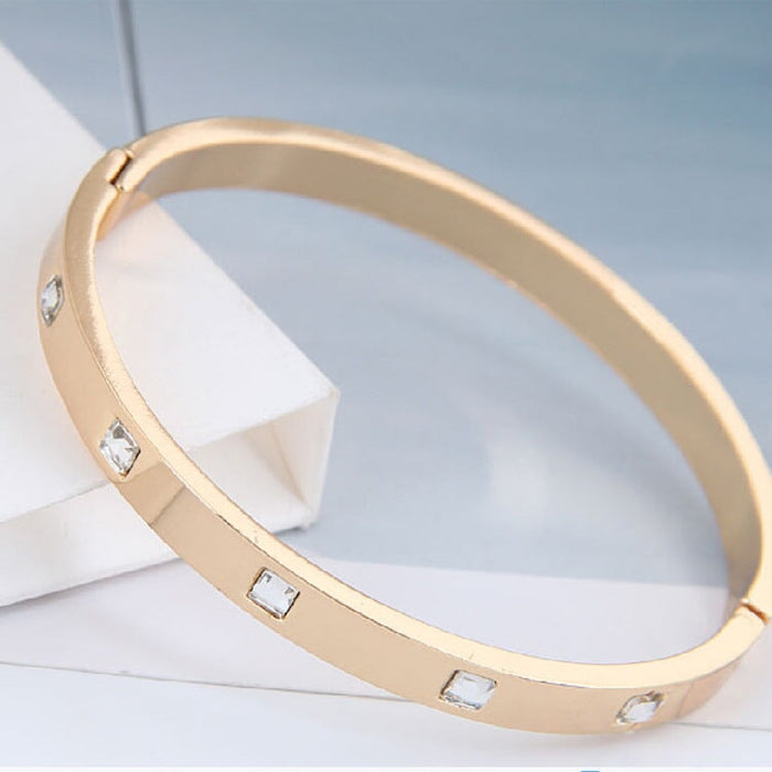 Wholesale Buckle Rhinestone Minimalist Plating Copper Bracelet (F) JDC-BT-DZL001 Bracelet 蝶之恋 Wholesale Jewelry JoyasDeChina Joyas De China