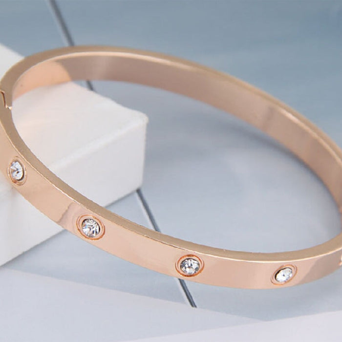 Wholesale Buckle Rhinestone Minimalist Plating Copper Bracelet (F) JDC-BT-DZL001 Bracelet 蝶之恋 Wholesale Jewelry JoyasDeChina Joyas De China