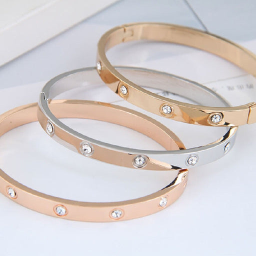 Wholesale Buckle Rhinestone Minimalist Plating Copper Bracelet (F) JDC-BT-DZL001 Bracelet 蝶之恋 Wholesale Jewelry JoyasDeChina Joyas De China