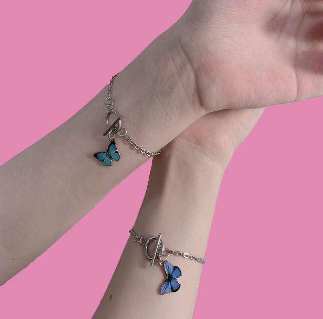 Wholesale butterfly bracelet coarse chain alloy bracelet JDC-BT-NZ039 Bracelet 奈珠 Wholesale Jewelry JoyasDeChina Joyas De China
