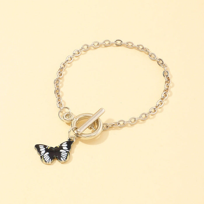Wholesale butterfly bracelet coarse chain alloy bracelet JDC-BT-NZ039 Bracelet 奈珠 BZ1213heise Wholesale Jewelry JoyasDeChina Joyas De China