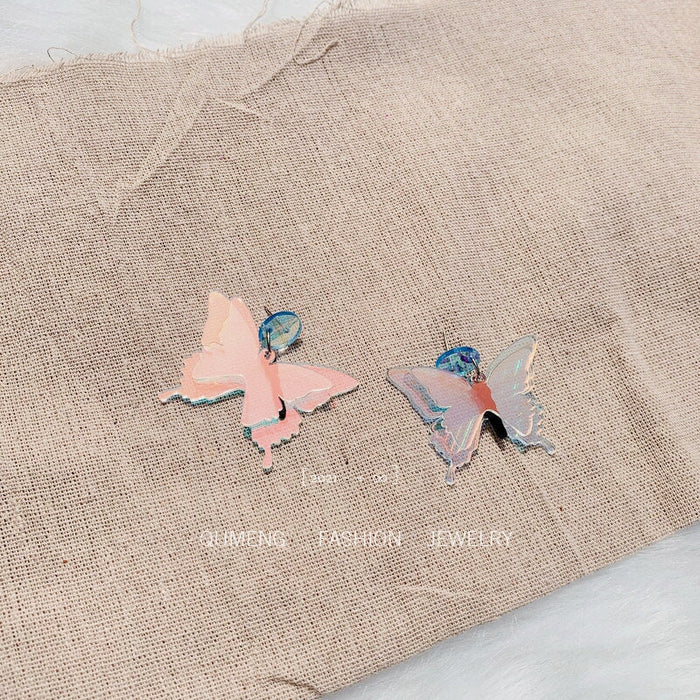 Wholesale Butterfly Brilliant Laser Transparent Earrings MOQ≥2 JDC-ES-MOSHU004 Earrings 舒莫 Wholesale Jewelry JoyasDeChina Joyas De China