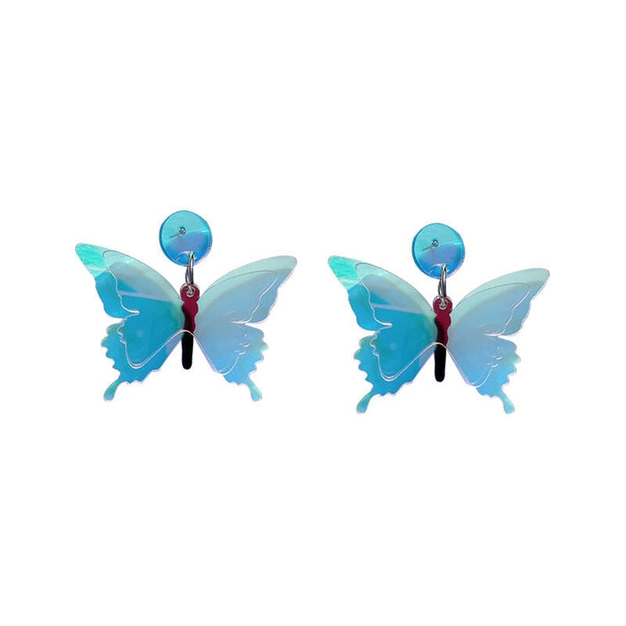 Wholesale Butterfly Brilliant Laser Transparent Earrings MOQ≥2 JDC-ES-MOSHU004 Earrings 舒莫 Wholesale Jewelry JoyasDeChina Joyas De China
