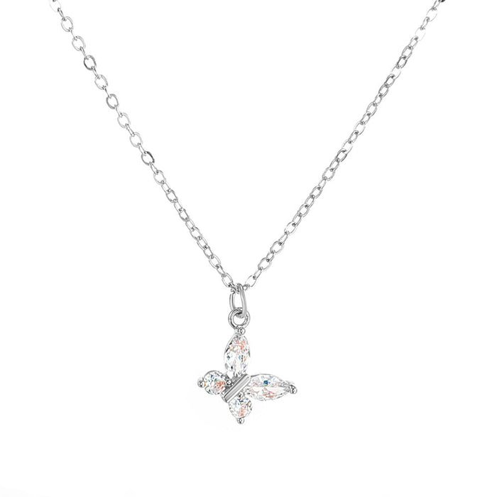 Wholesale butterfly Crystal Necklace JDC-NE-D016 necklaces 晴雯 02whiteK7185 Wholesale Jewelry JoyasDeChina Joyas De China
