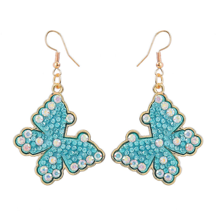 Wholesale butterfly fancy color diamond insect alloy earrings JDC-ES-JL952 Earrings 氿乐 Wholesale Jewelry JoyasDeChina Joyas De China