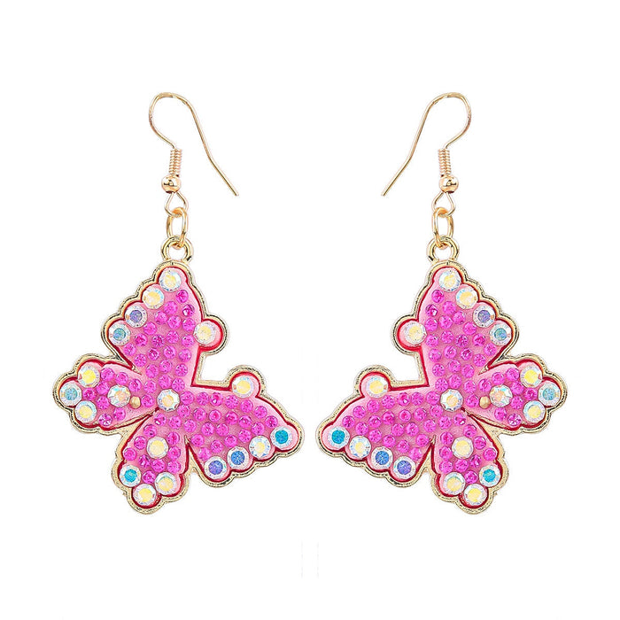 Wholesale butterfly fancy color diamond insect alloy earrings JDC-ES-JL952 Earrings 氿乐 Wholesale Jewelry JoyasDeChina Joyas De China