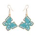 Wholesale butterfly fancy color diamond insect alloy earrings JDC-ES-JL952 Earrings 氿乐 Cyan Wholesale Jewelry JoyasDeChina Joyas De China